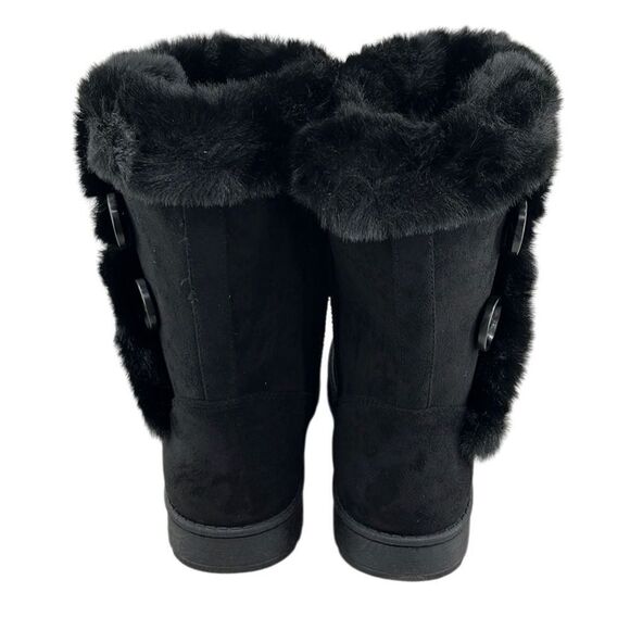 Women’s Black Cozy Abigail Faux-Fur Winter Boots Size 9 - Picture 5 of 9